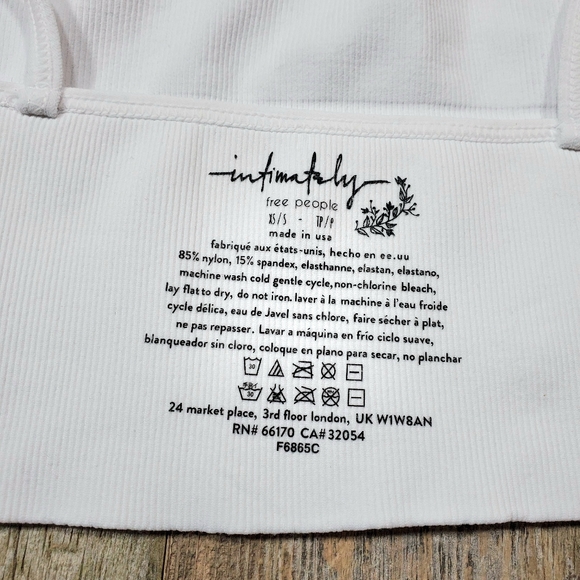 Free People Andi Square Neck Seamless Bra White MSRP $38 FP076 - Picture 9 of 13